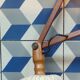 Applique ciseaux vintage en teck