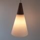 Suspension lamp Louis Kalff 60s teak and opaline