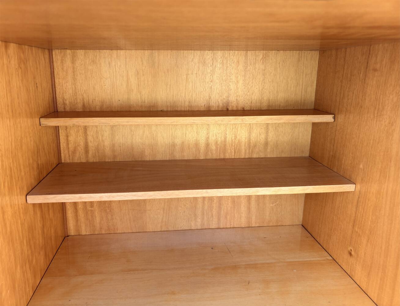 Vintage 1950s combined wardrobe in varnished mahogany – Scandinavian