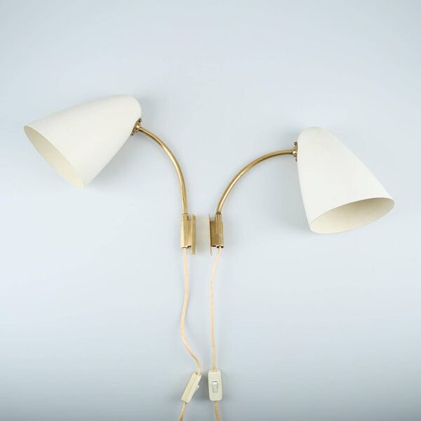 Lisa johansson-pape paire de lampes murales. modèle 3054, stockmann orno