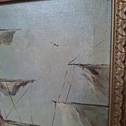 Peinture marine xixe sur toile signée J Alberti