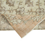 Hand-knotted vintage turkish beige carpet 200 cm x 291 cm - 36628