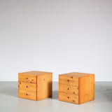 Pair of night stands by Ate van Apeldoorn for Houtwerk Hattem, Netherlands 1960