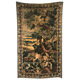 Tapestry decorated with a pink flamingo in a green landscape, woven by hand