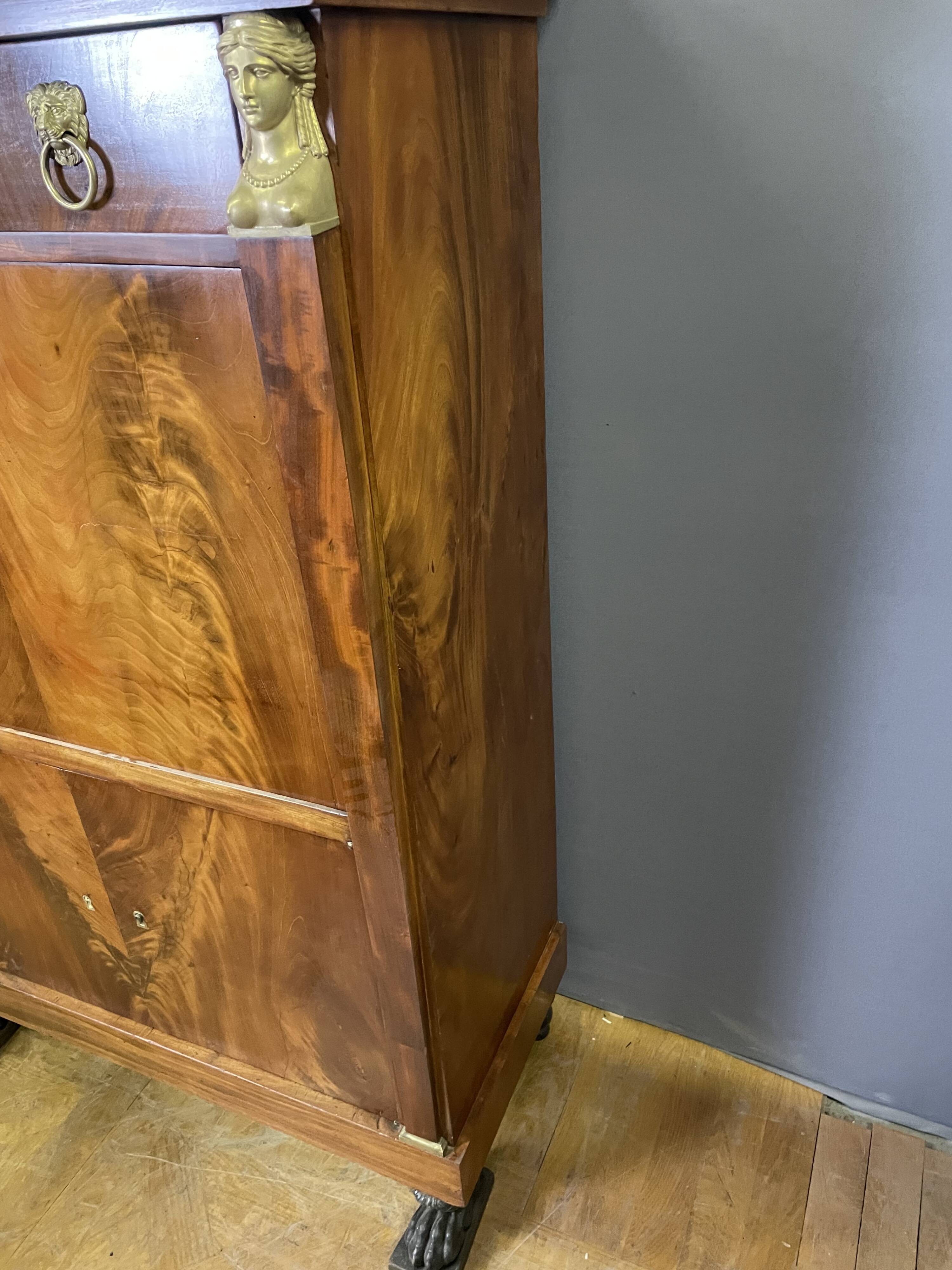 Empire mahogany secretary from the Consulate period.