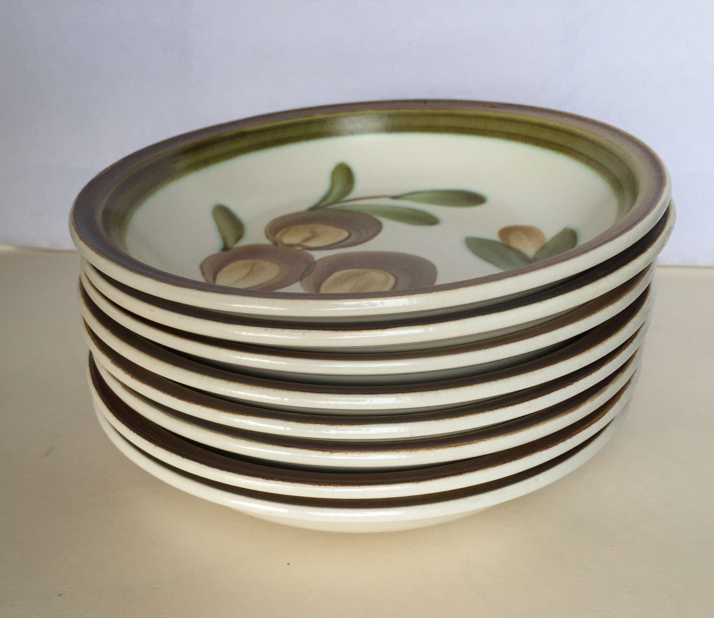 Set of 8 hollow plates of GIEN