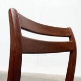 Mid-century walnut dining chairs, 1960s, set of 6.