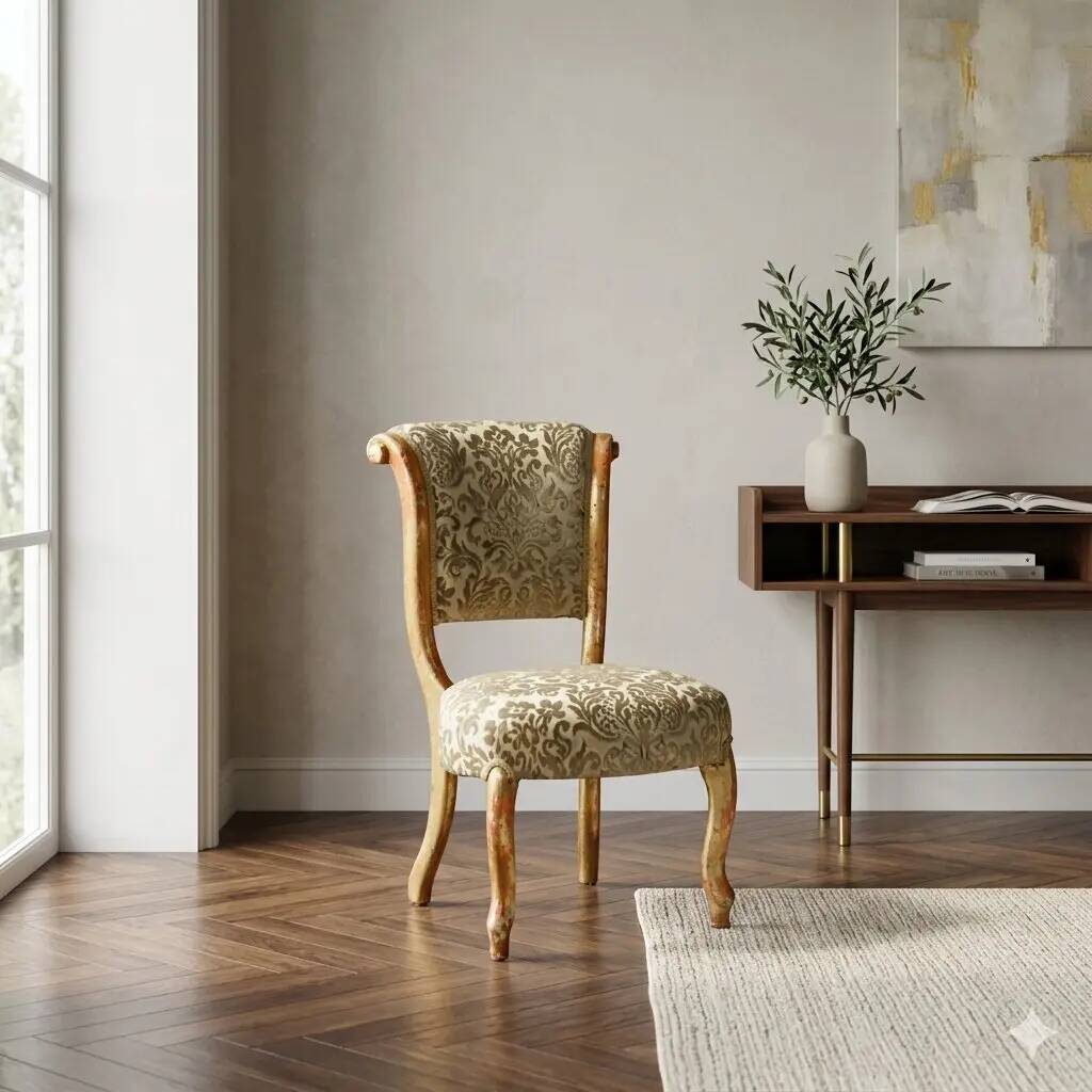 Antique Louis-Philippe armchair in wood, Italy, 19th century