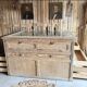 Antique display cabinet, central exhibition counter with