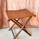 Tabouret de en Cuir et Bois Style Curule