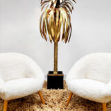 Vintage brass palm tree floor lamp Maison Jansen