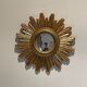 Miroir soleil bombé, golden resin, 1960