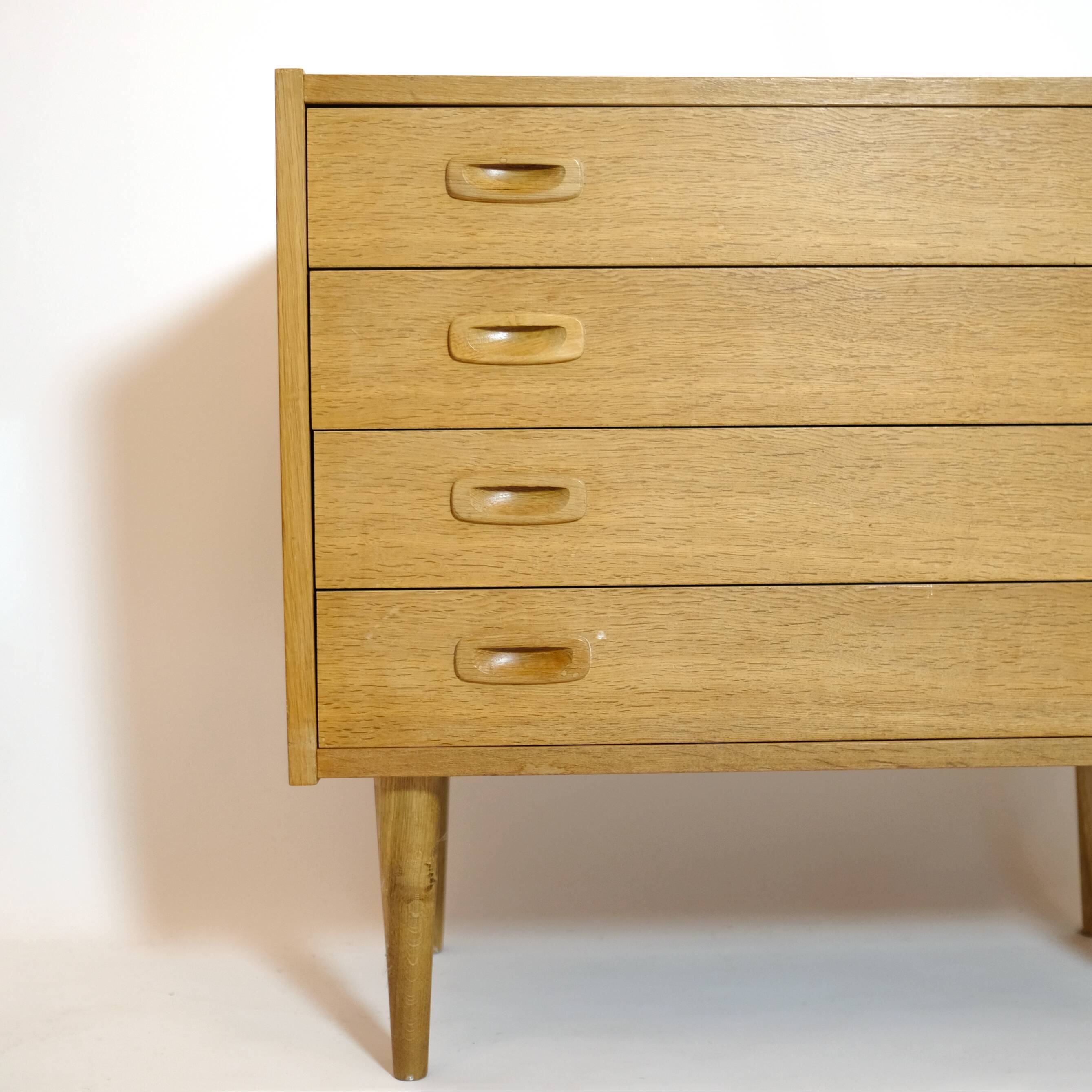 Scandinavian chest of drawers in light wood, 1970s.