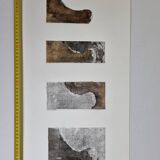 Collage, mixed technique, variations 1, abstract work, 59 cm