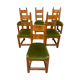 Ensemble de 6 chaises brutalistes velours vert