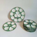 Serving of 6 oyster plates and 1 Longchamp dish