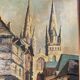 Breton painting, St. Corentin, Kéréon Street, Quimper, Brittany - regionalist