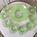 Set of 8 small bowls and a green granita bowl 60s-70s