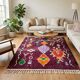Tapis bordeaux marocain berbère 200cmx300cm