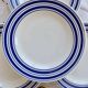 4 dessert plates in white porcelain with blue borders – Bistro style