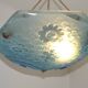 French Art Deco Degué Ice Blue Hexagonal Glass Pendant Ceiling Light