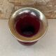 Antique bordeaux red & gold ceramic vase germany vintage