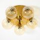 1960s Space Age brass ceiling lamp with 5 glass balls