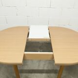 Modernist convertible oval table set and 4 matching chairs 1990