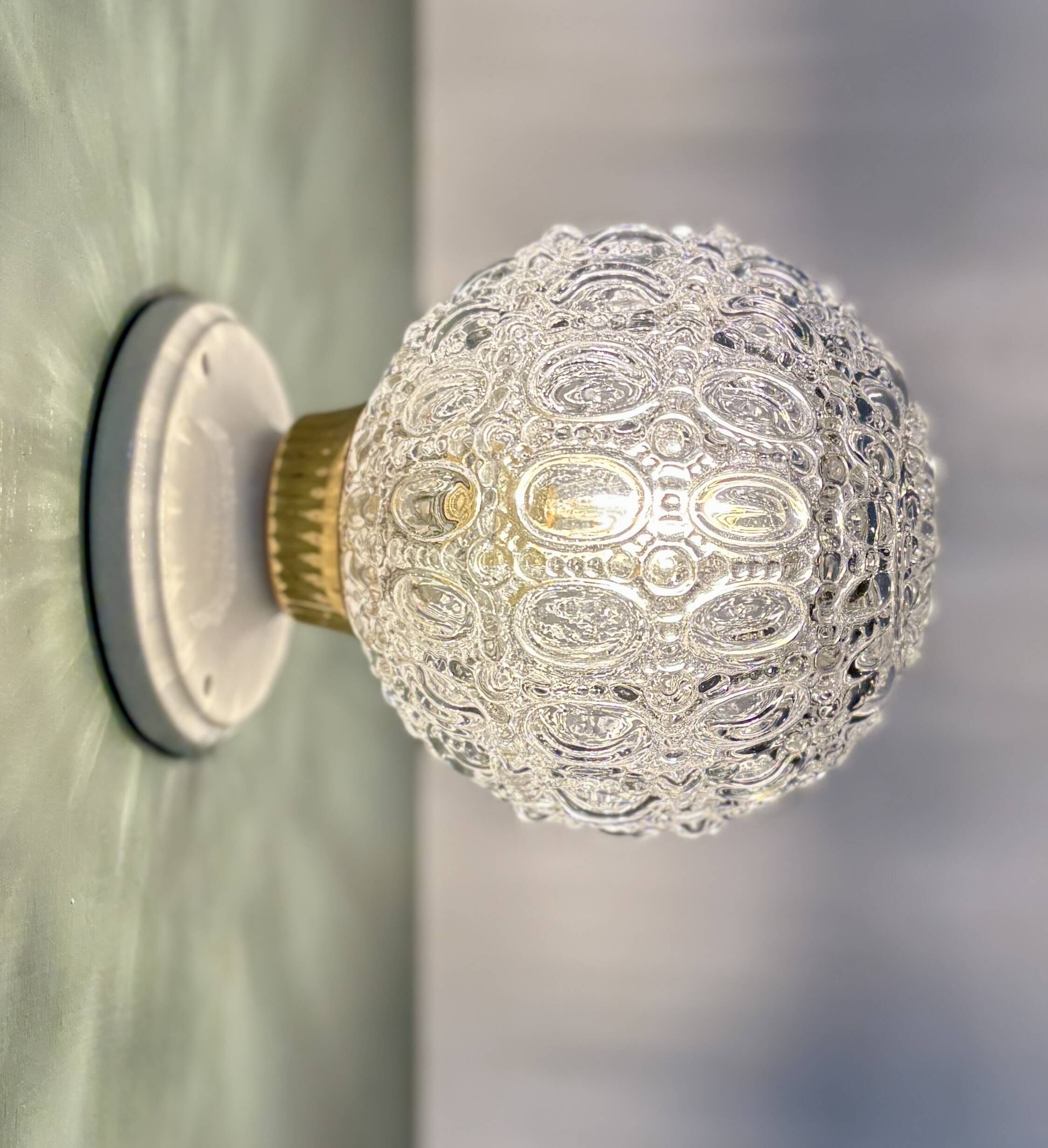 Vintage moulded glass wall or ceiling light globe