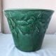 Green ceramic cache-pot