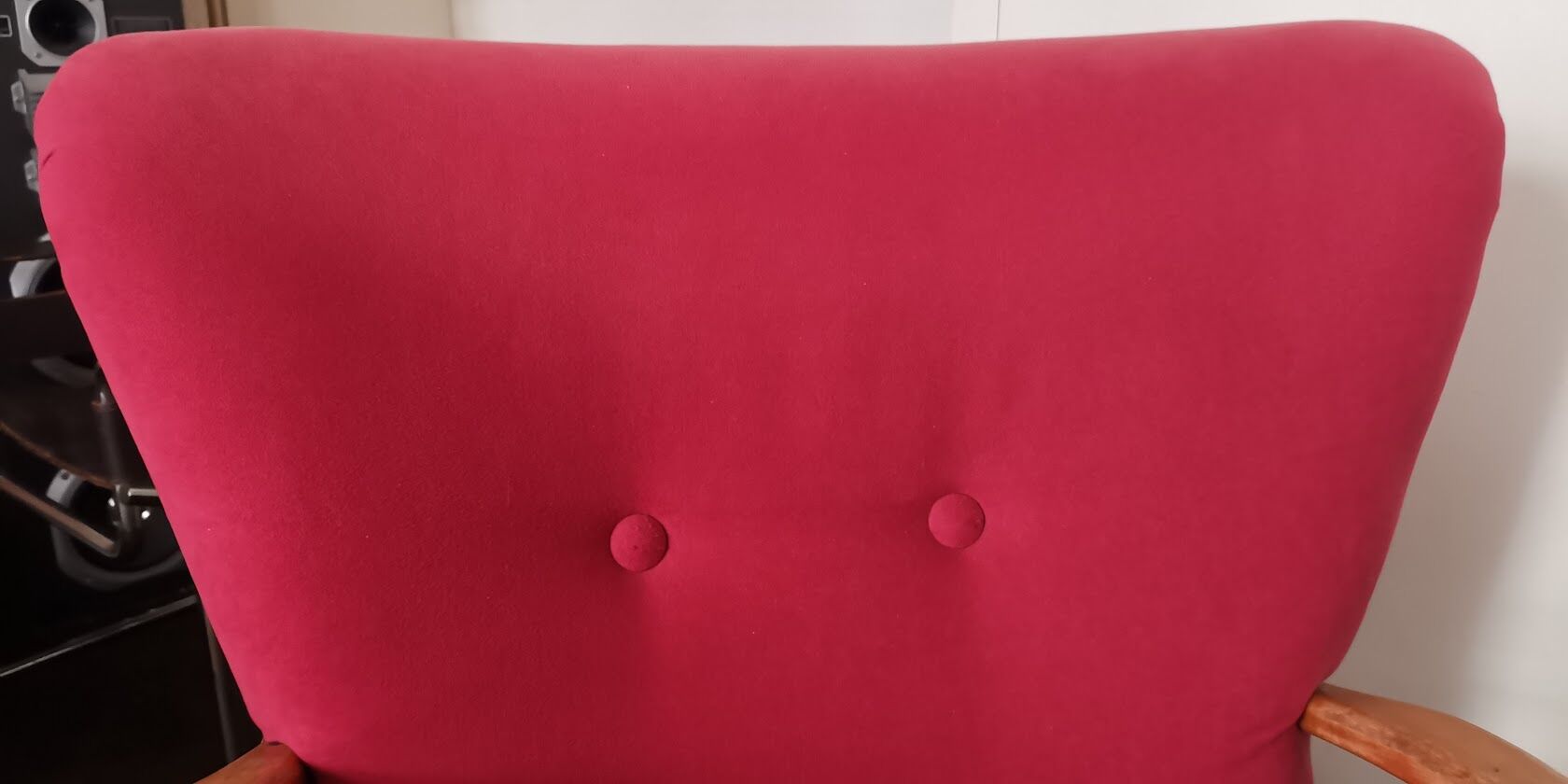 Cocktail armchair zig zag wing 50s 60 pink fushia