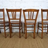 Set of 4 mismatched vintage bistro chairs