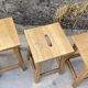 Set of 4 antique wooden farm stools