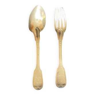 Silver metal cutlery