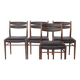 Set of 4 Vintage Teak Dining Chairs, 1960s German Mid-Century Modern, Black