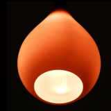 Holmegaard Drop pendant lamp in teak & glass