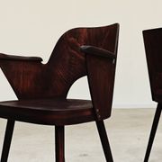 Pair of wooden armchairs by Lubomir Hofmann for Ton (Thonet), 1960