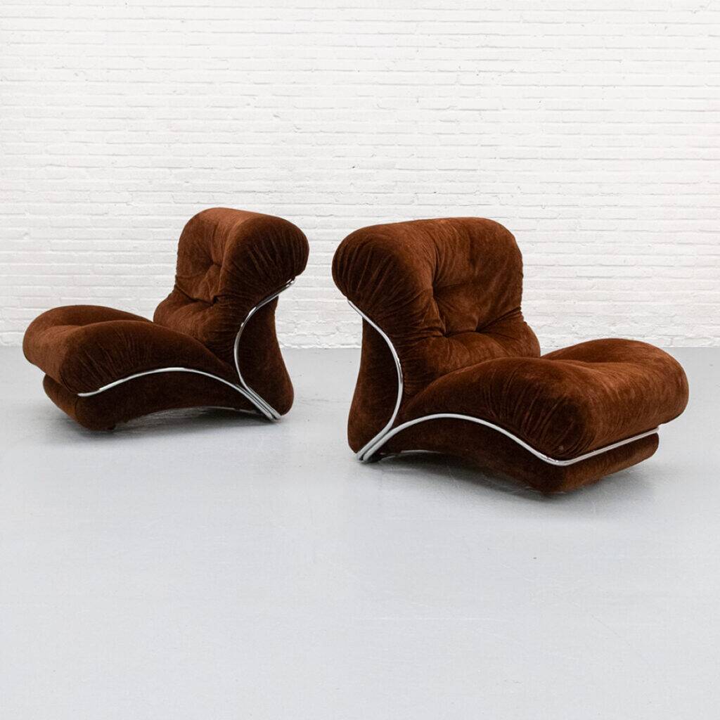 Italian Corolla Lounge Chair by I.P.E 1970s