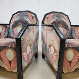 Art deco club chairs lounge chairs 'Luxury peacock dessin'