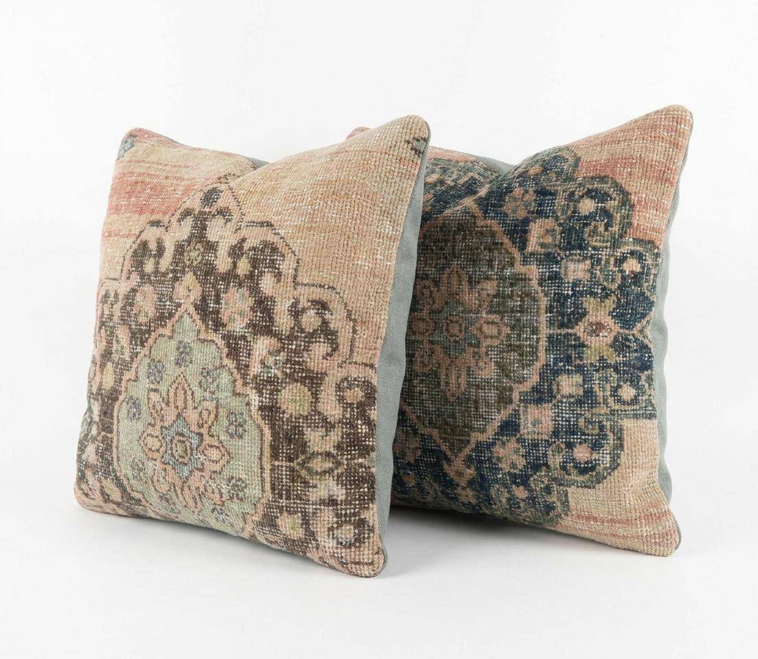 Set of 2 vintage Turkish cushion covers 51x51 cm