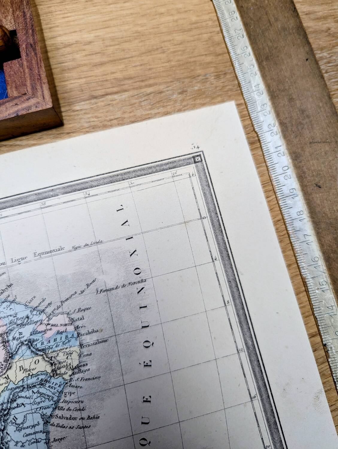 Brazil, old map, printed in 1852.