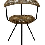 Vintage rattan chair Rohe Noordwolde Netherlands 1960s design