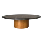 Table basse ronde en ardoise, années 1970