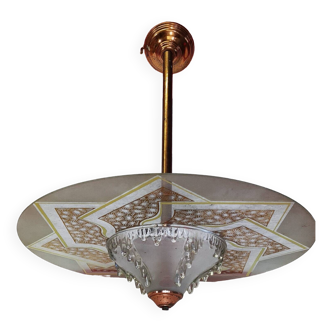 Art Deco Ceiling Chandelier, Saturn