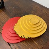 Pineapple and strawberry wooden trays