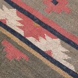 Kilim cotton and burlap carpet - 90cm x 160cm