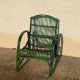 Fauteuil rotin vert