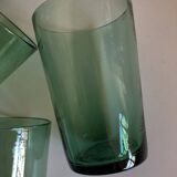 Set of 6 green rosemary blown tumbler glasses 1960