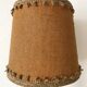 Lampe art déco en bois sculpté et jute