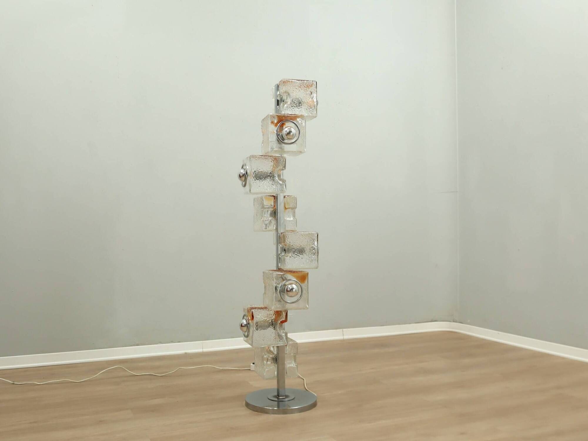 Murano cubic glass floor lamp by Toni Zuccheri for VeArt 1970s